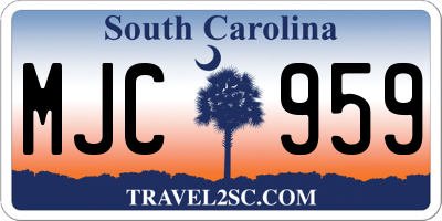 SC license plate MJC959