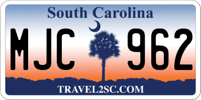 SC license plate MJC962