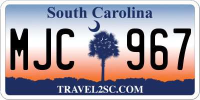 SC license plate MJC967