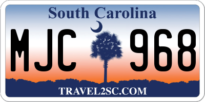 SC license plate MJC968