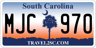 SC license plate MJC970