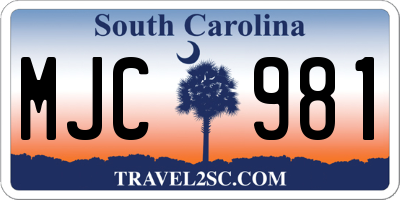 SC license plate MJC981