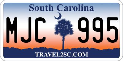 SC license plate MJC995