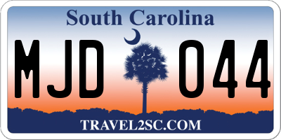 SC license plate MJD044