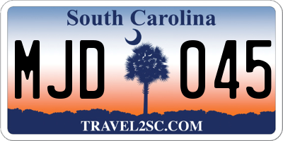 SC license plate MJD045