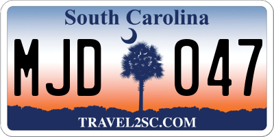 SC license plate MJD047