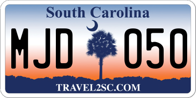 SC license plate MJD050