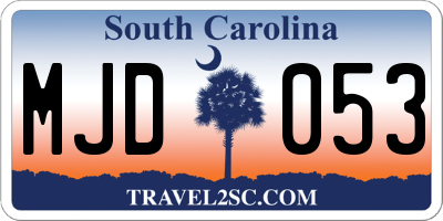SC license plate MJD053
