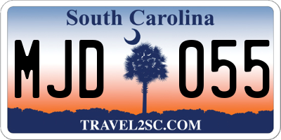 SC license plate MJD055