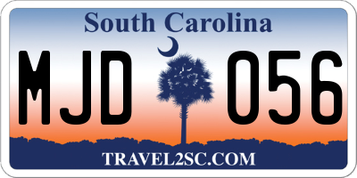 SC license plate MJD056