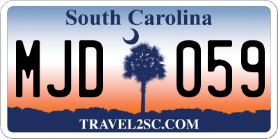 SC license plate MJD059