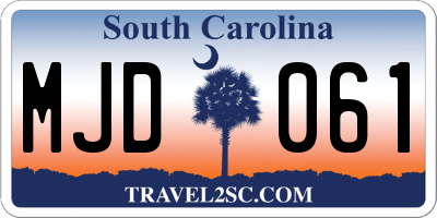 SC license plate MJD061