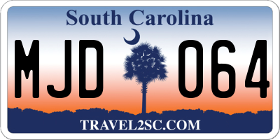 SC license plate MJD064