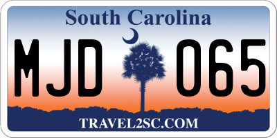 SC license plate MJD065