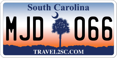 SC license plate MJD066