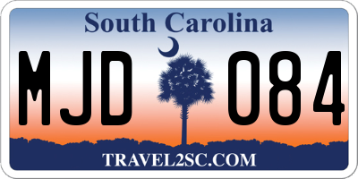 SC license plate MJD084