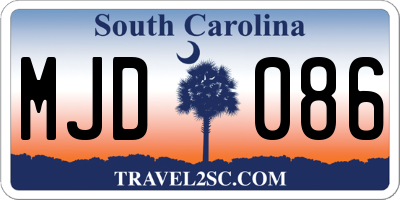 SC license plate MJD086