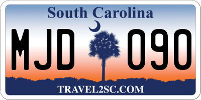 SC license plate MJD090