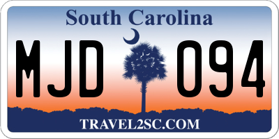 SC license plate MJD094