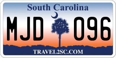 SC license plate MJD096