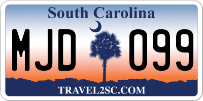 SC license plate MJD099