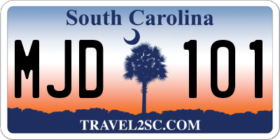 SC license plate MJD101
