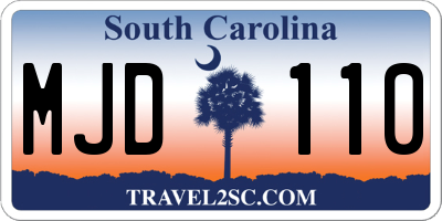 SC license plate MJD110