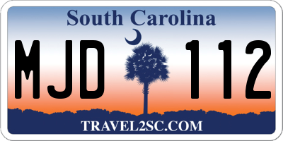 SC license plate MJD112