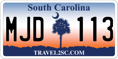 SC license plate MJD113