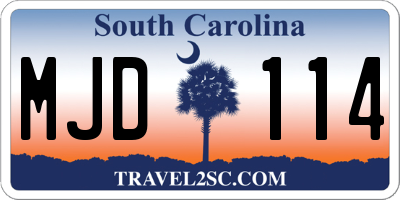 SC license plate MJD114
