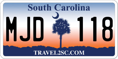 SC license plate MJD118