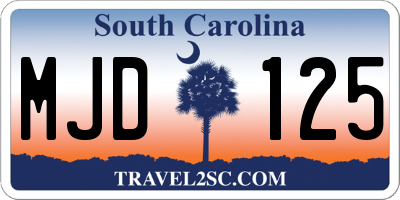 SC license plate MJD125