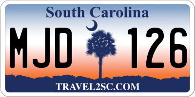 SC license plate MJD126