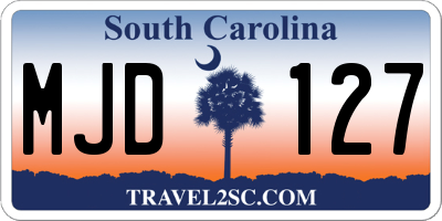 SC license plate MJD127