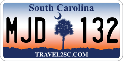 SC license plate MJD132