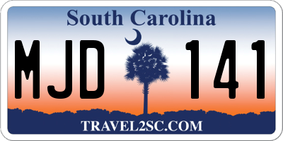 SC license plate MJD141