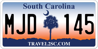 SC license plate MJD145