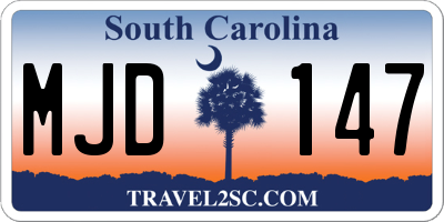 SC license plate MJD147