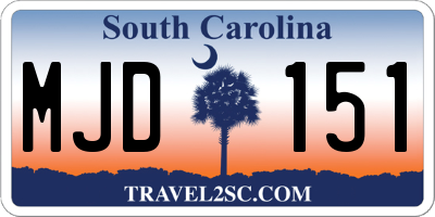 SC license plate MJD151
