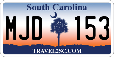 SC license plate MJD153