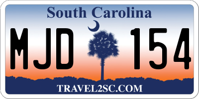 SC license plate MJD154