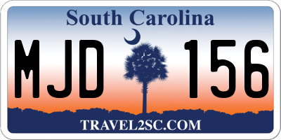 SC license plate MJD156