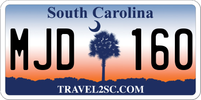SC license plate MJD160