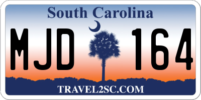 SC license plate MJD164