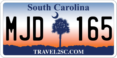 SC license plate MJD165