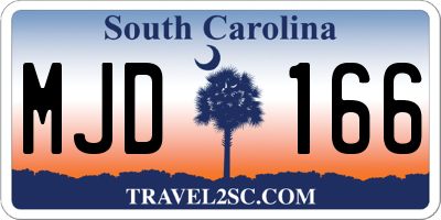 SC license plate MJD166