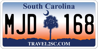 SC license plate MJD168