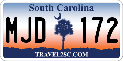 SC license plate MJD172