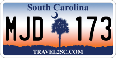 SC license plate MJD173
