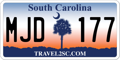 SC license plate MJD177